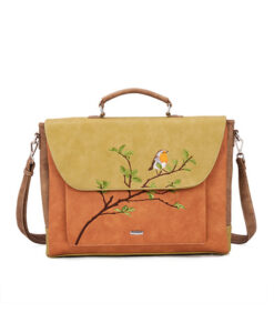Hi-Di-Hi Busy Bird laptoptas met roodborstje