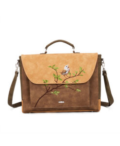 Hi-Di-Hi Busy Bird laptoptas met roodborstje