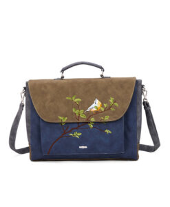 Hi-Di-Hi Busy Bird laptoptas met roodborstje