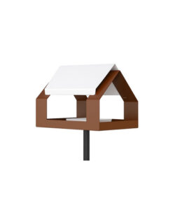 Heeej The Barn vogelvoederhuisje op paal bruin wit